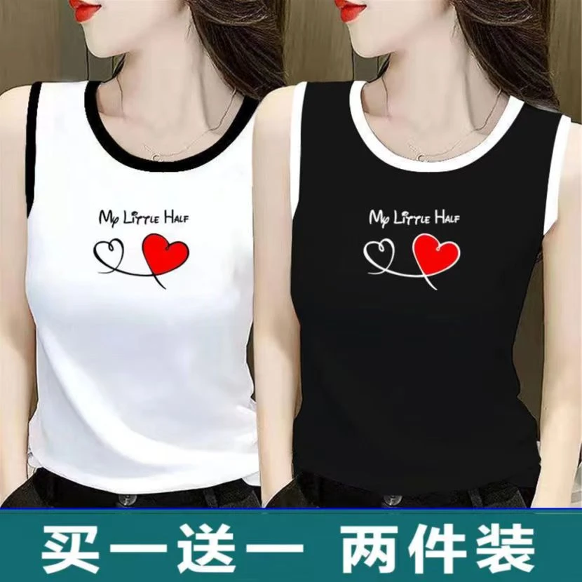 印花吊带背心女外穿显瘦无袖T恤上衣夏季新款百搭洋气韩版打底潮