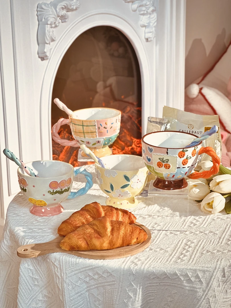 陶瓷马克杯奶fufu大容量可爱高颜值ins风少女心创意网红早餐杯