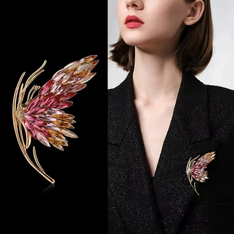 铜合金锆石胸针 时尚百搭蓝色配饰胸针胸花  7346