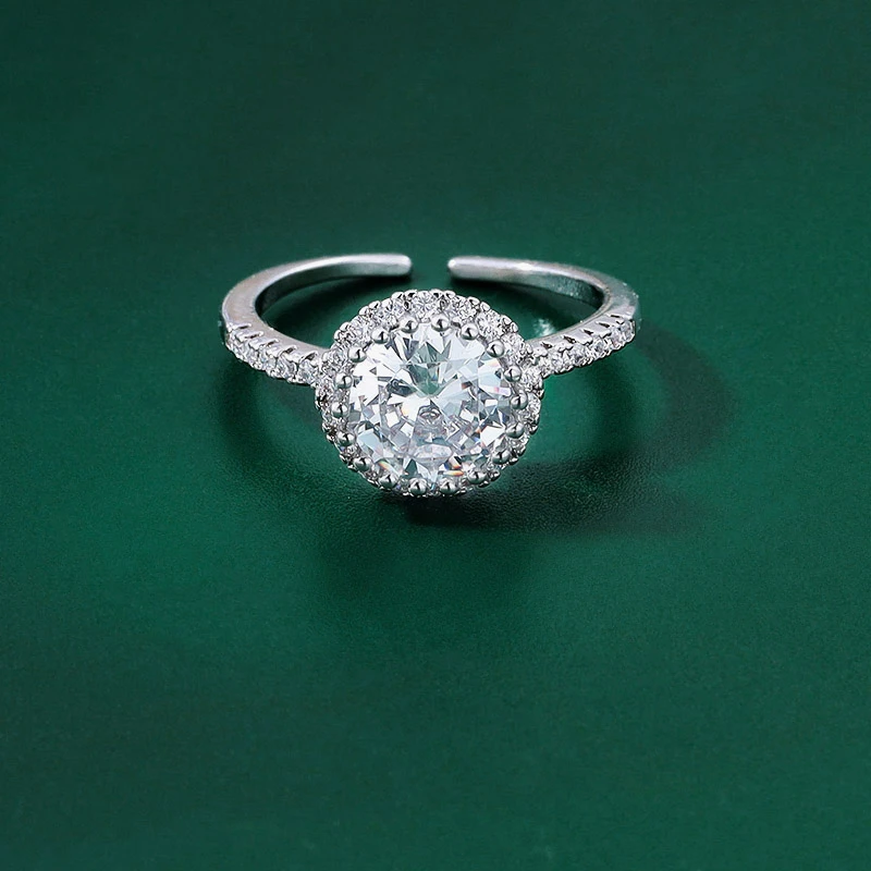 铜合金戒指 白色轻奢气质时尚锆石戒指女指环5015