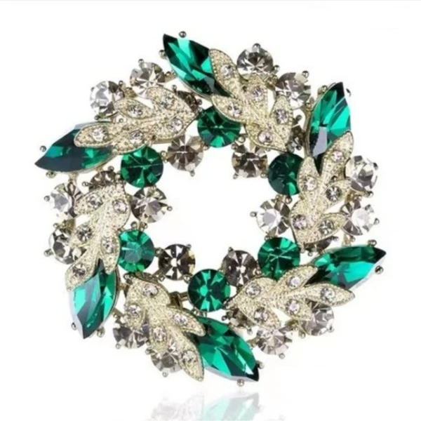 铜合金胸针 H高档时尚紫荆花环精致配饰优雅奢华重工百搭轻奢6230