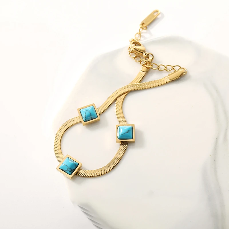 铜合金手链 气质蓝色轻奢时尚百搭饰品简约  5185