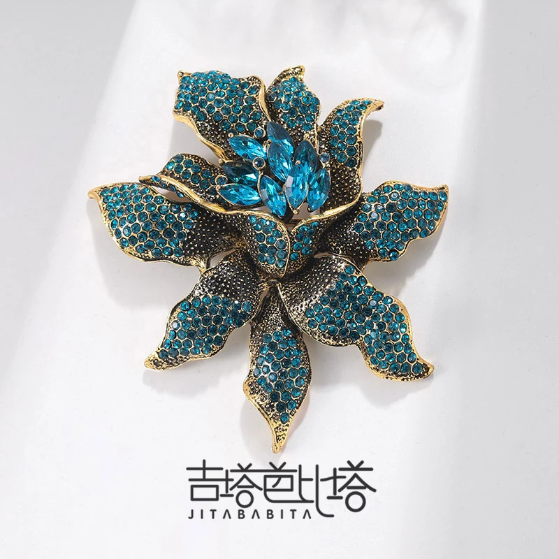 铜合金锆石胸针 H奢华高档简约轻奢时尚手工胸针7408