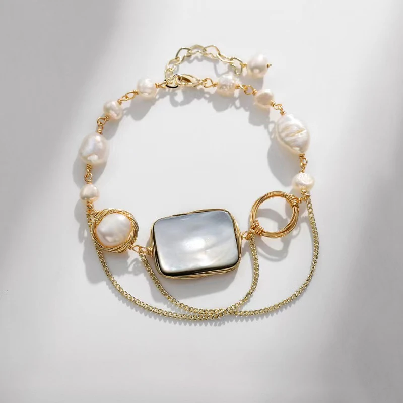 铜合金手链 时尚优雅设计师可调节气质轻奢手链项链套装  5237