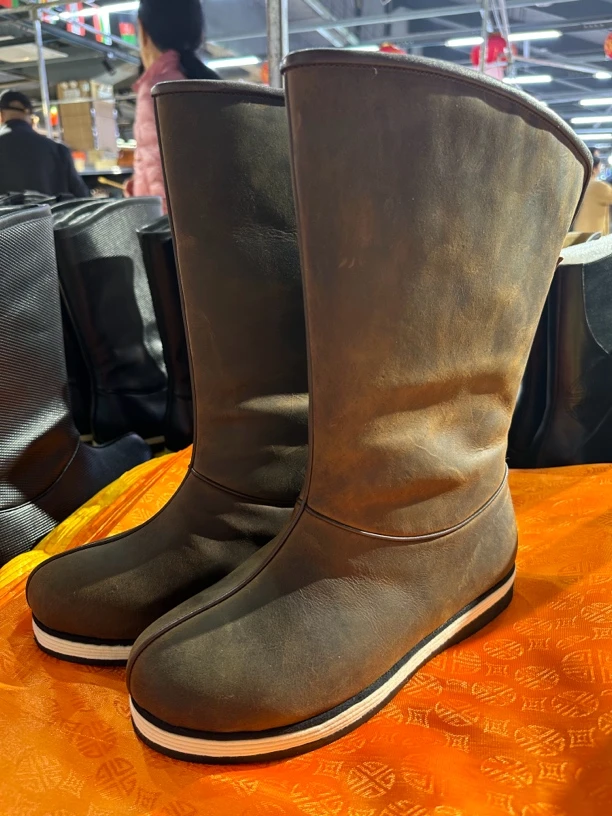 传统靴蒙古靴布千层底布里子牛皮皮靴民族靴质量非常好纯手工靴