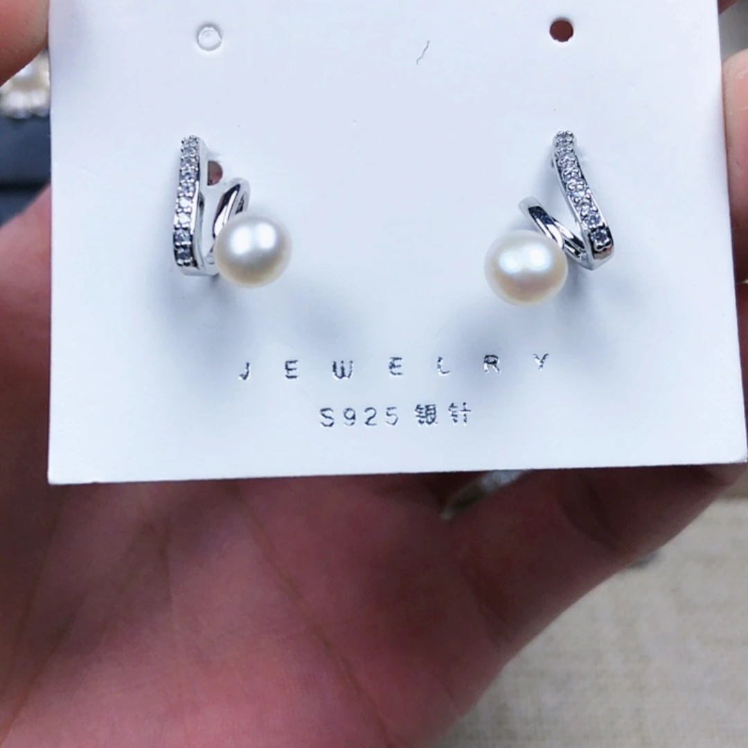 【闪购商品】淡水珍珠耳饰银S925镶嵌