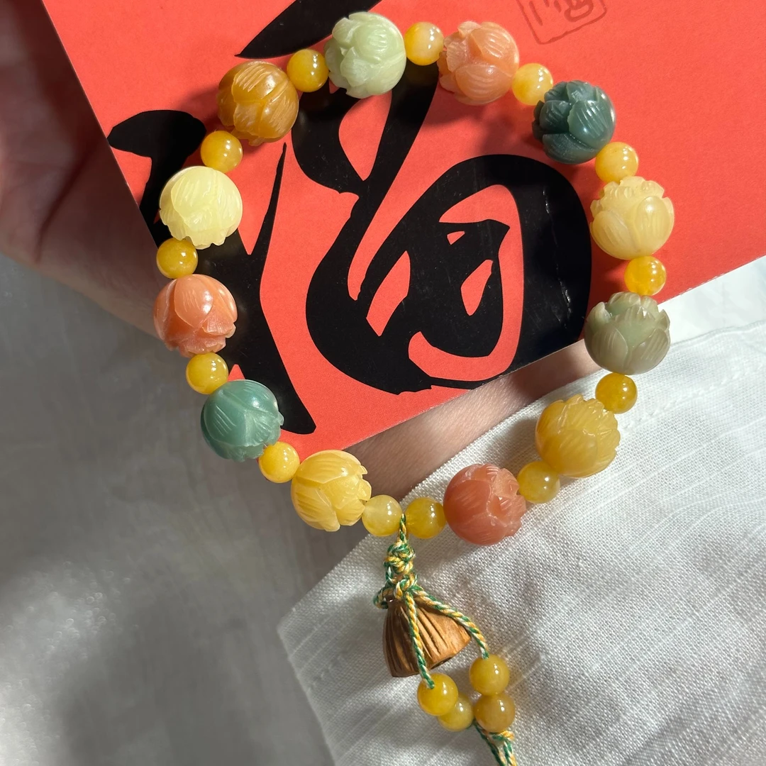 一步一莲 有钱花 菩提 原创设计 单圈手串 13MM  11颗