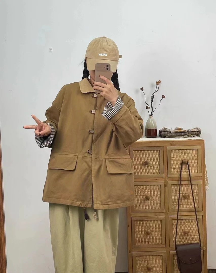 【七九】2025新款秋季系列 森系复古大码衬衫款 宽松