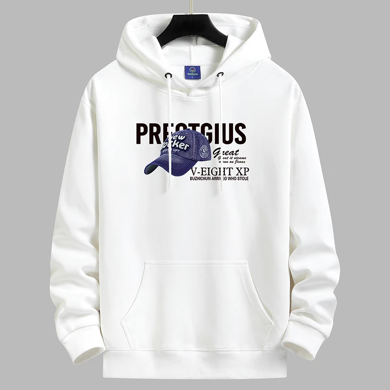 【加绒/不加绒】秋冬新款连帽卫衣休闲印花宽松套头帽衫男女外套潮