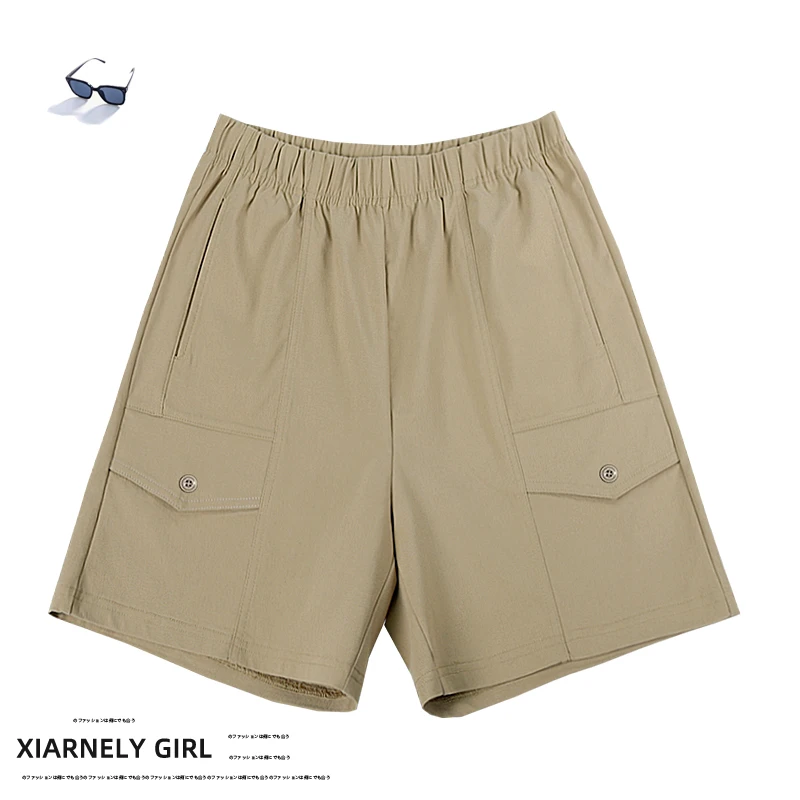 设计感高腰显瘦宽松五分裤女夏季新款短裤阔腿四分热裤