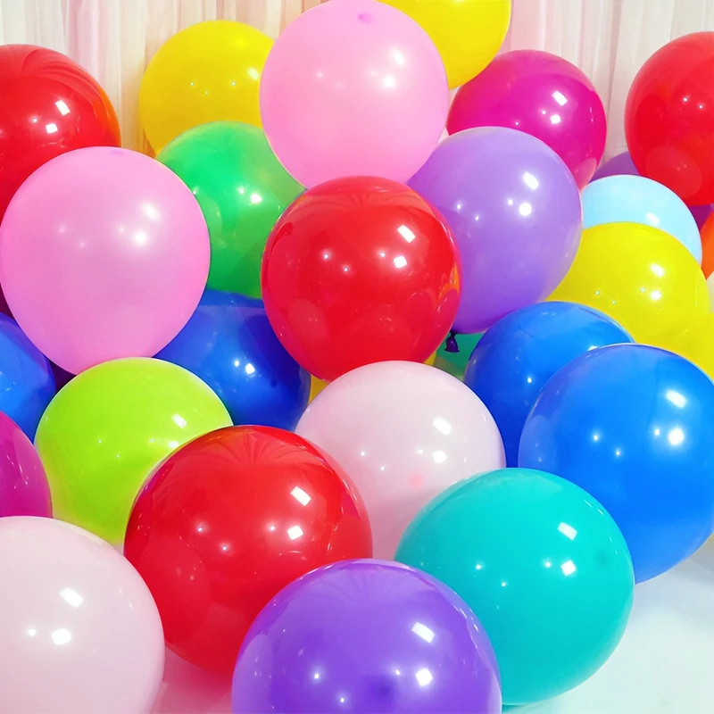 彩色气球装饰儿童节无毒加厚防爆生日活动场景气氛围布置用品批发
