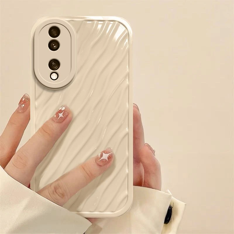 荣耀70pro手机壳honor70女生新款简约70pro硅胶斜面80水波纹软套
