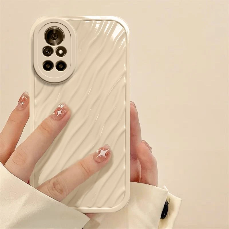华为nova8pro手机壳nova8女新款简约nova8se软硅胶斜面nova水波纹