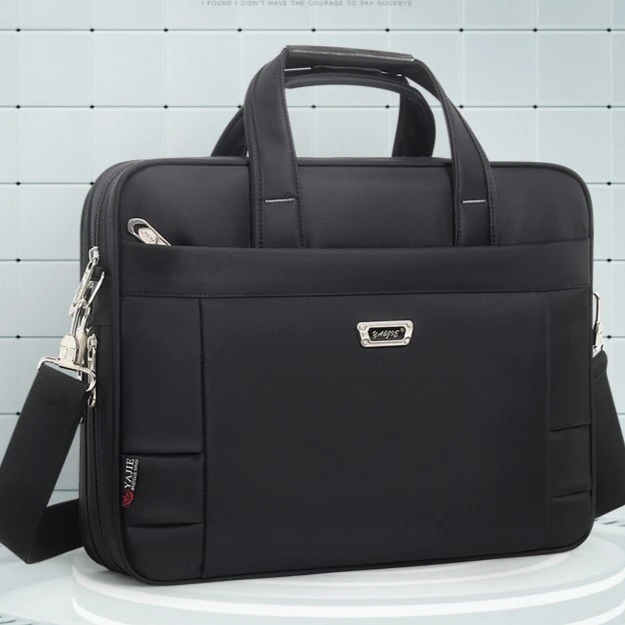 商务公文包牛津布防水15.6寸电脑包手提男士单肩业务包文件包时尚