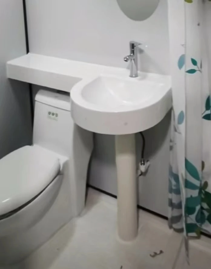 挂墙式亚克力洗脸盆（含水龙头）和洗澡房配套 不单独出售