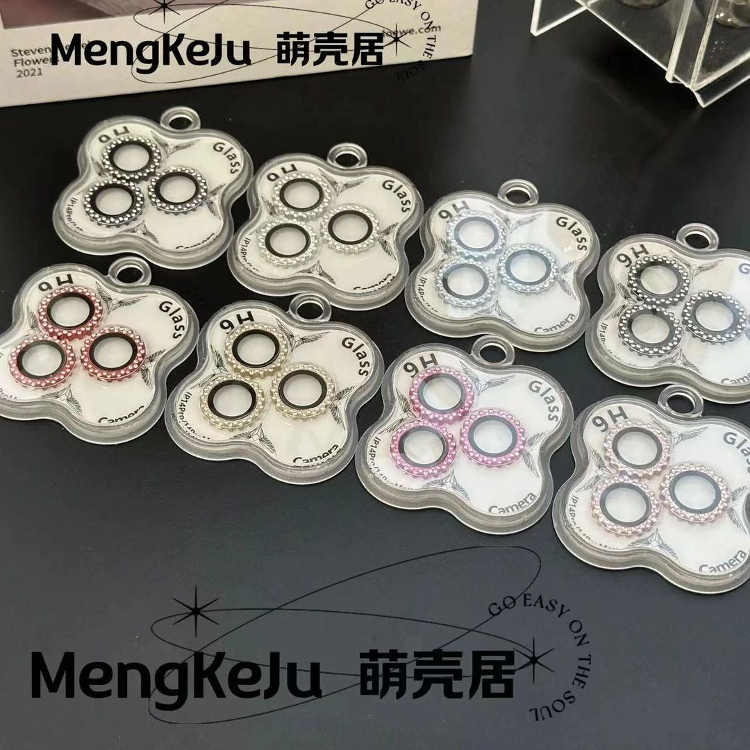 点鉆锯齿帽新款个性潮流高清防摔金属后摄镜头保护圈苹果镜头膜15