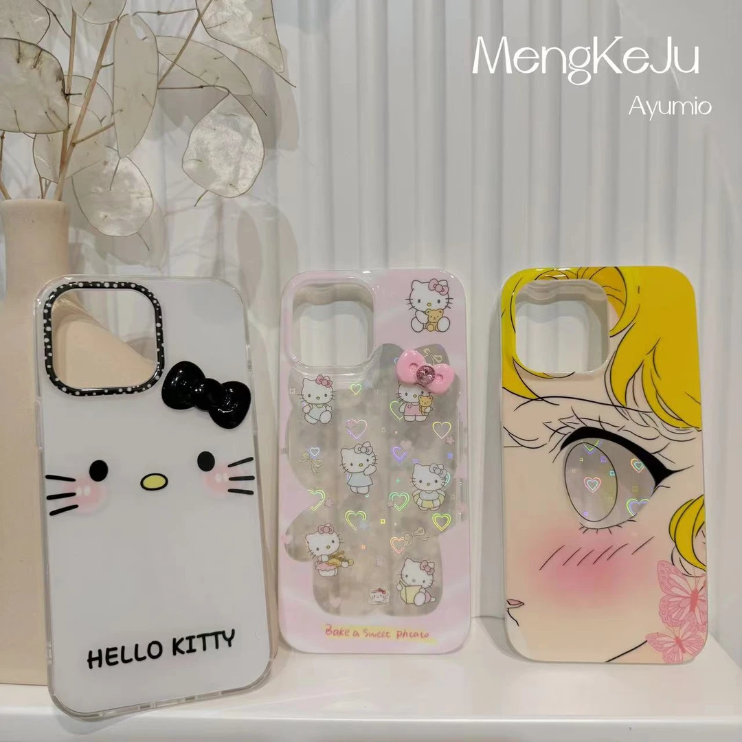 可爱防摔卡通全包创意女款透明手机壳适用于苹果11-15，华为40-70