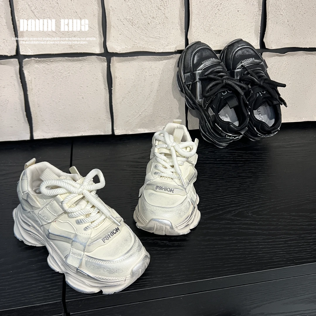 【嗒囜】男女童秋季时尚百搭轻便运动鞋大童透气老爹鞋24DN8050