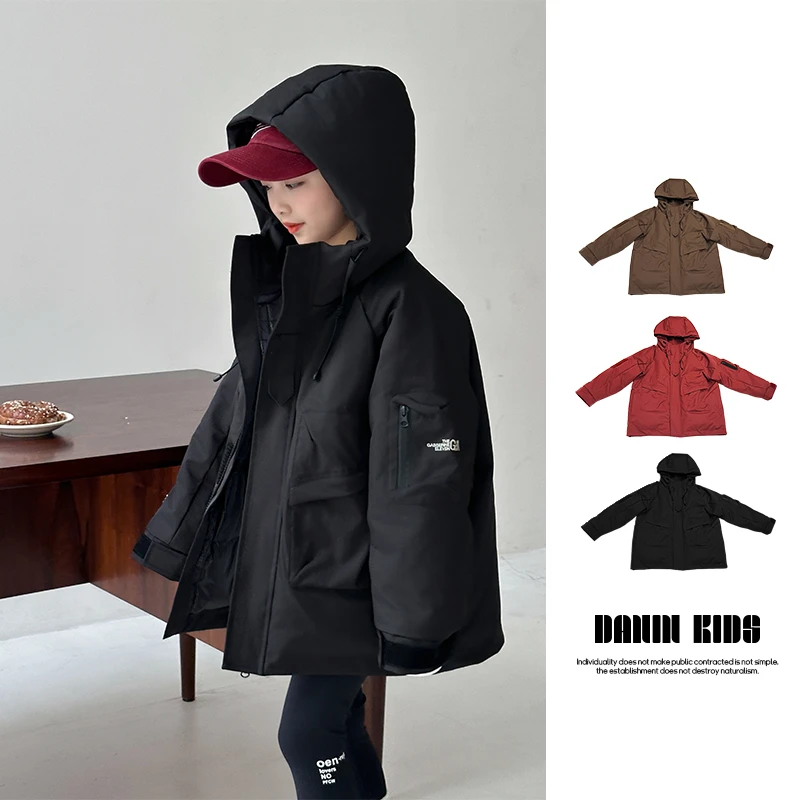 【嗒囜】男女童冬季萌娃羽绒服加厚儿童连帽保暖休闲冲锋衣羽绒外套