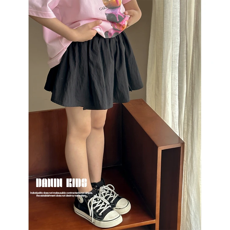 【嗒囜】女童夏季韩版显瘦半身裙儿童时尚纯色百搭松紧腰短裙2426