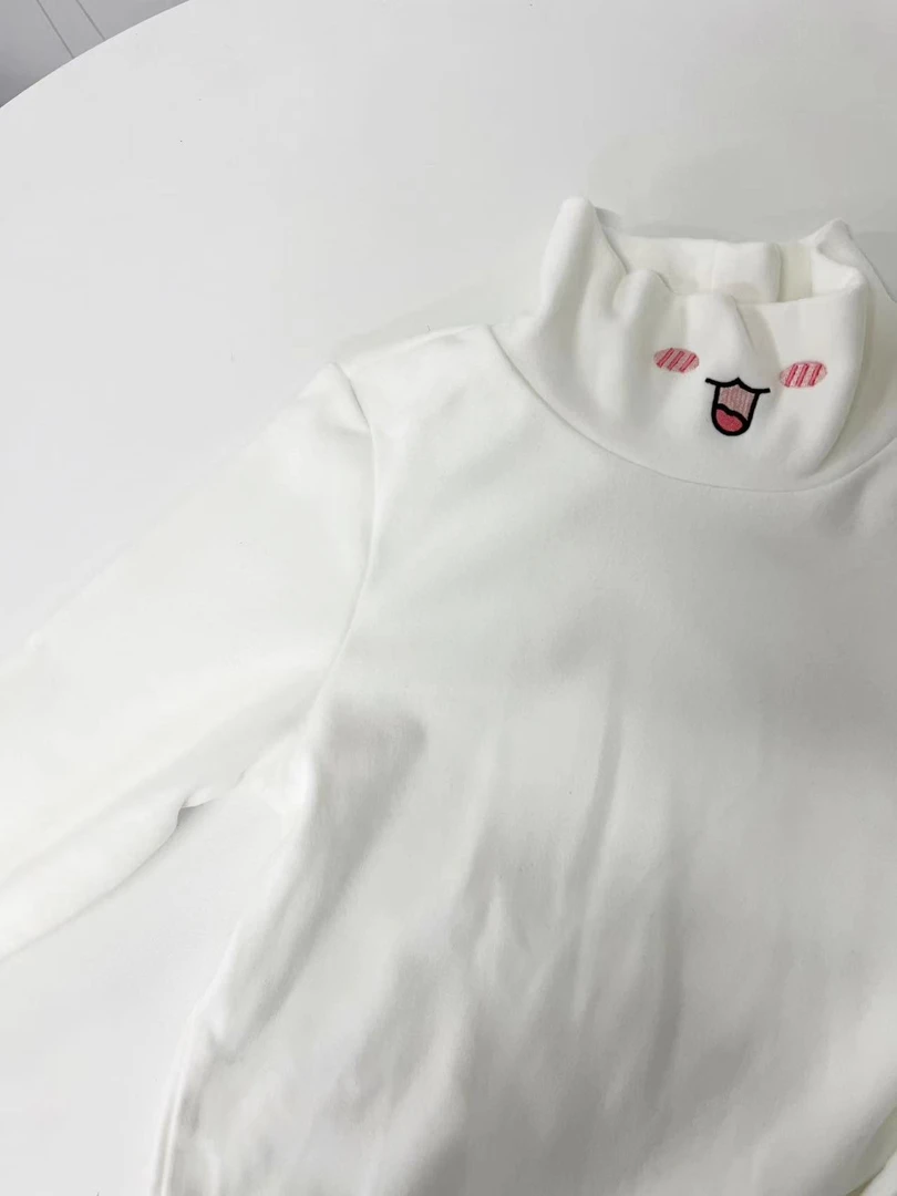 儿童冬季米白高领打底衫406