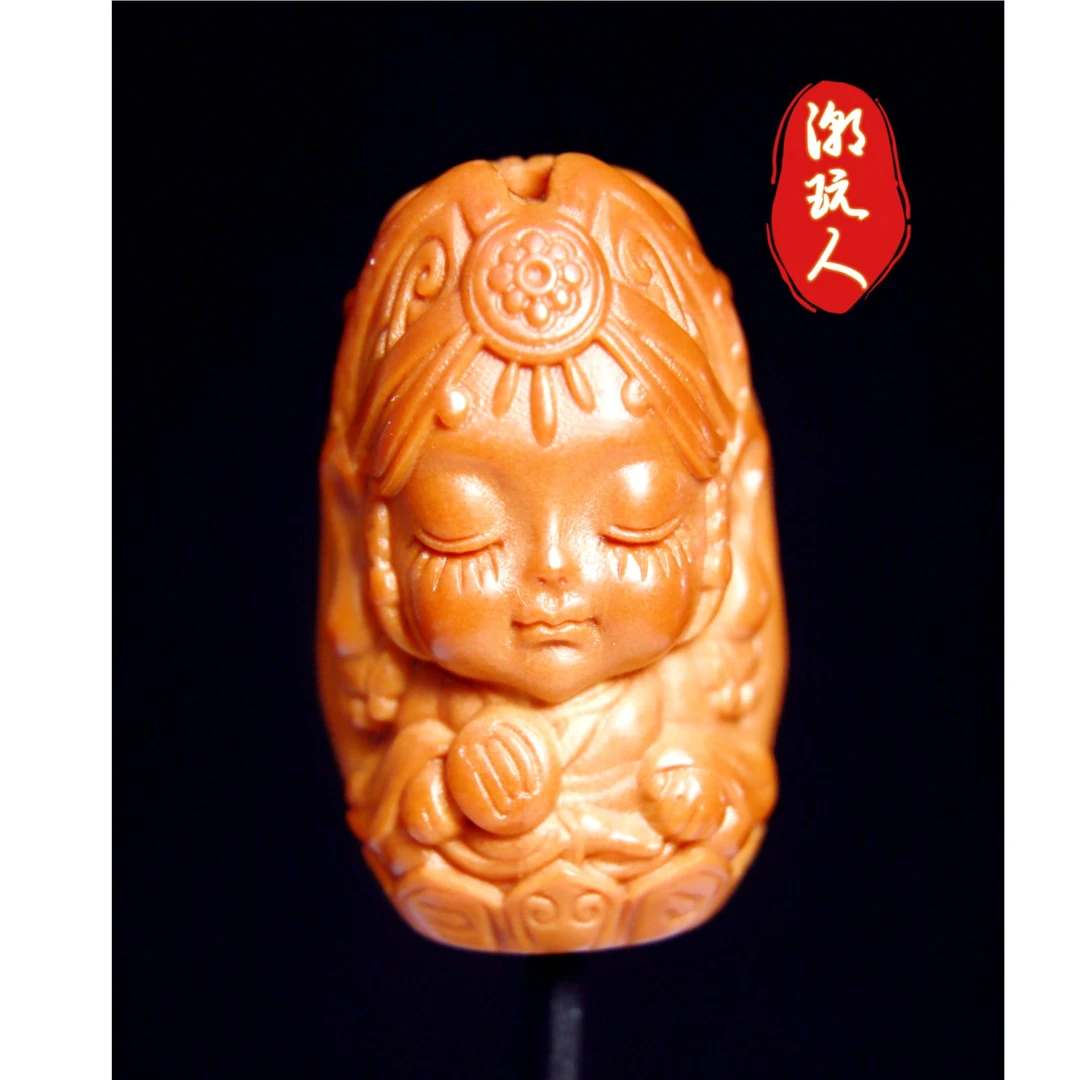 A016-2双面扎基拉姆（第二版）橄榄核单粒小众文玩