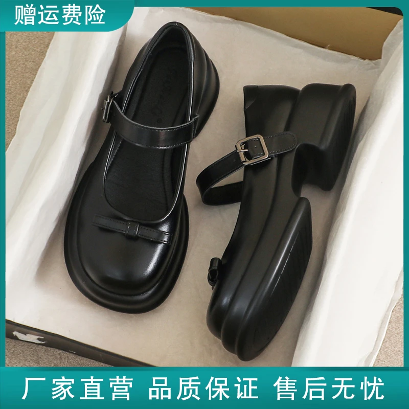玛丽珍女鞋2025新款夏季英伦风软底高跟33透气乐福34码小皮鞋