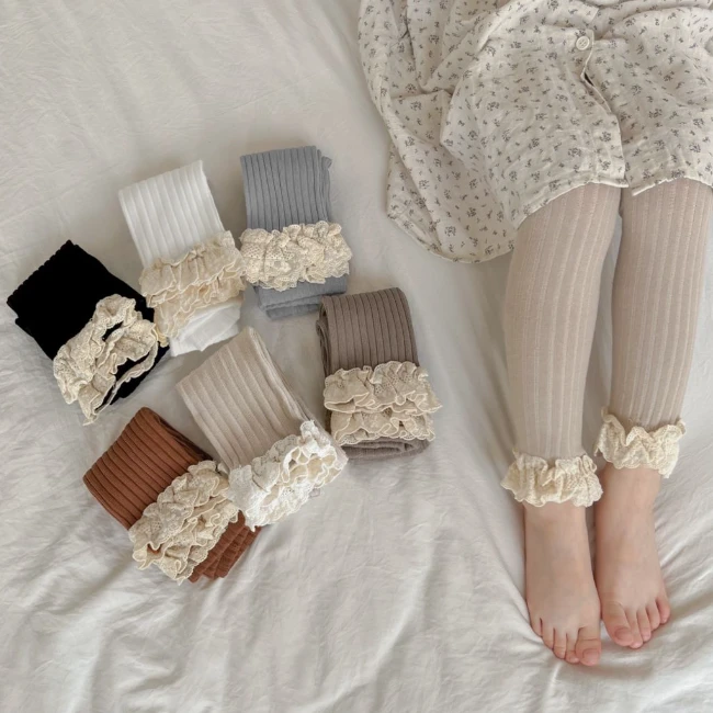 女童打底裤春秋款儿童九分连裤袜复古女孩宝宝秋季薄款外穿JC1207