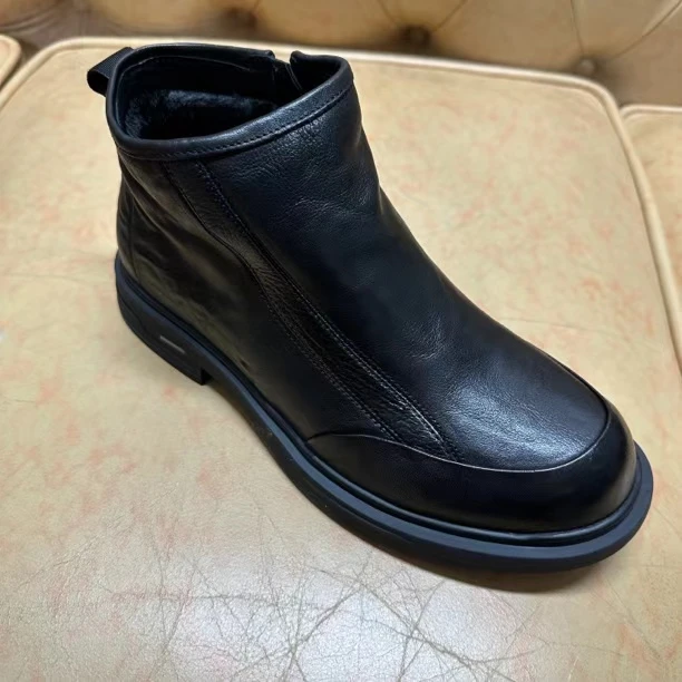 9-19冬季男款牛皮大棉商务皮鞋