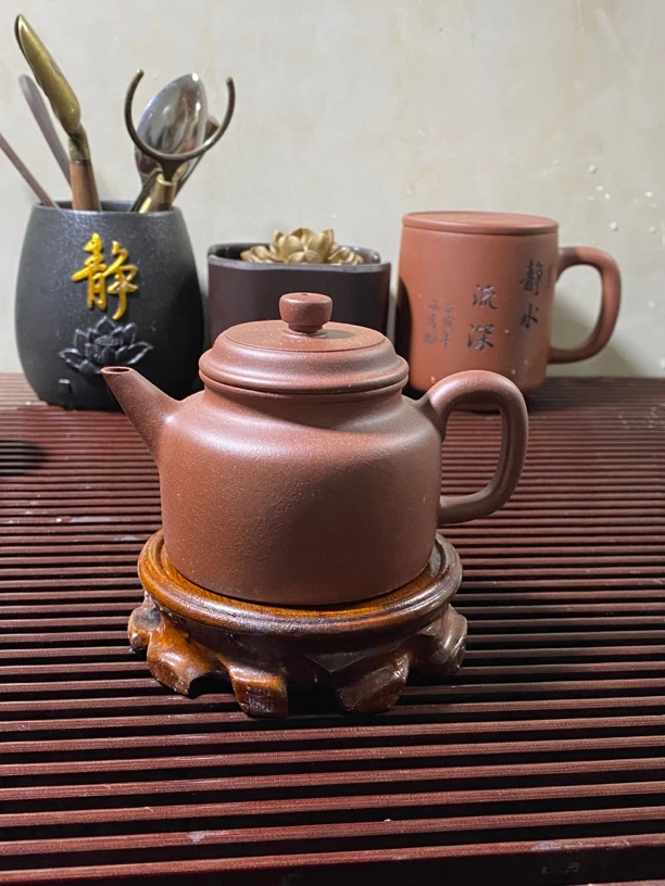 宜兴原矿紫砂 紫泥德钟160cc