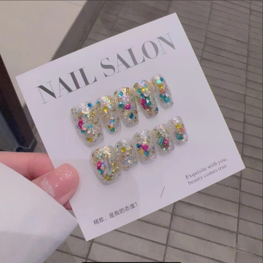 XN『日进斗金』高端定制纯手工穿戴甲10片2050