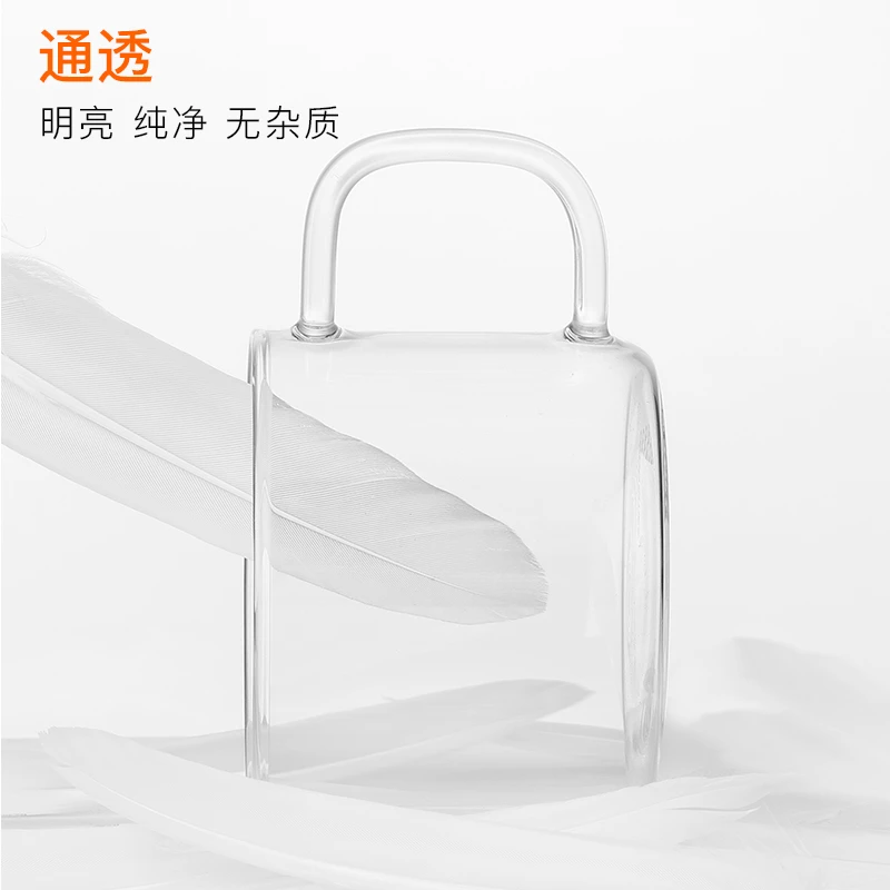 尚明透明耐热加厚玻璃小茶杯功夫品茗杯把手白酒杯饮茶杯家用