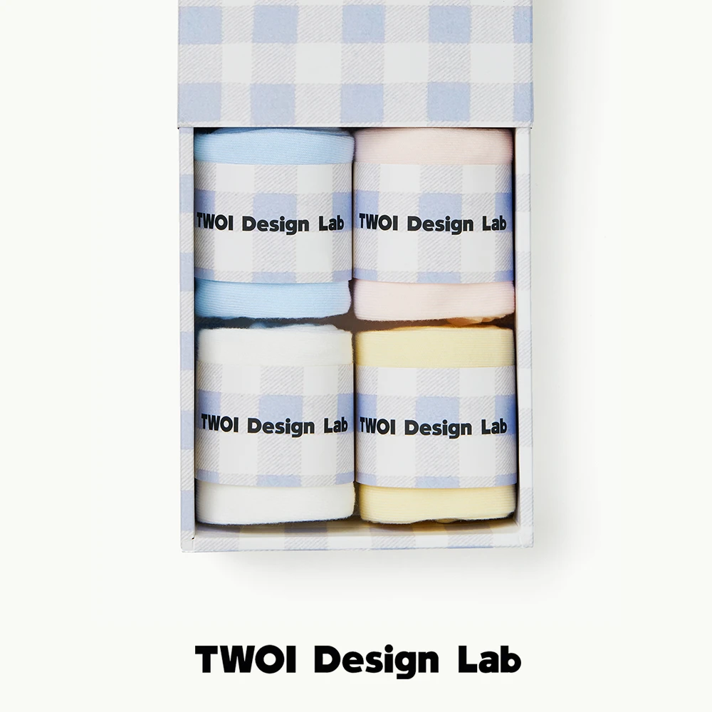 TWOI Design Lab "奶油四色·精梳棉"「精梳棉奶油四色中筒袜套装」