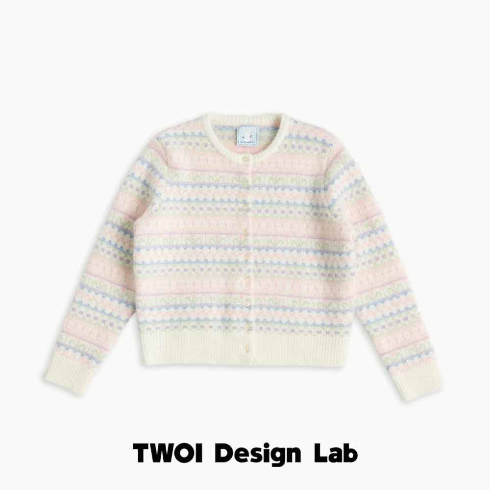 TWOI Design Lab"婴儿·费尔岛系列"「奶油白马海羊毛郁金香毛衣」