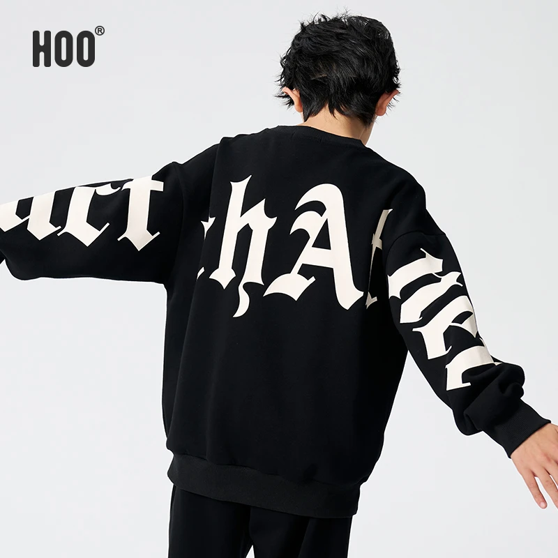 HOO中大童秋季新品潮流时尚百搭春秋卫衣6至15岁长袖上衣童装1414