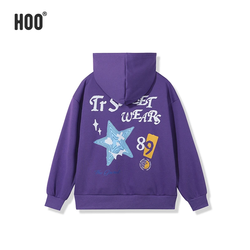 HOO中大童男孩冬季新品6-18岁潮流时尚美式休闲百搭连帽卫衣1473