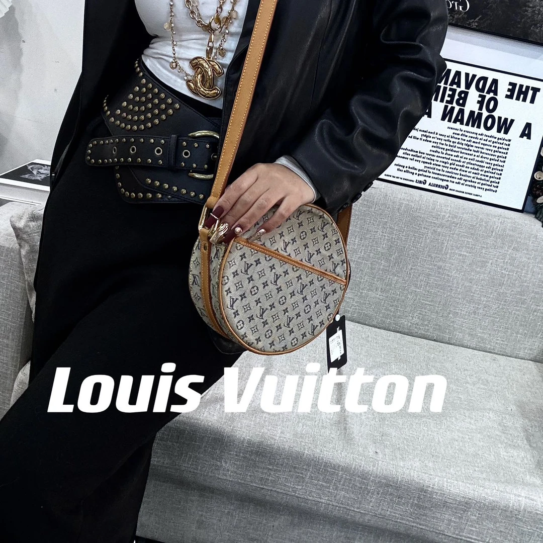 95新 LouisVuitton/路易威登 613926/lv丹宁圆饼大号原始成色