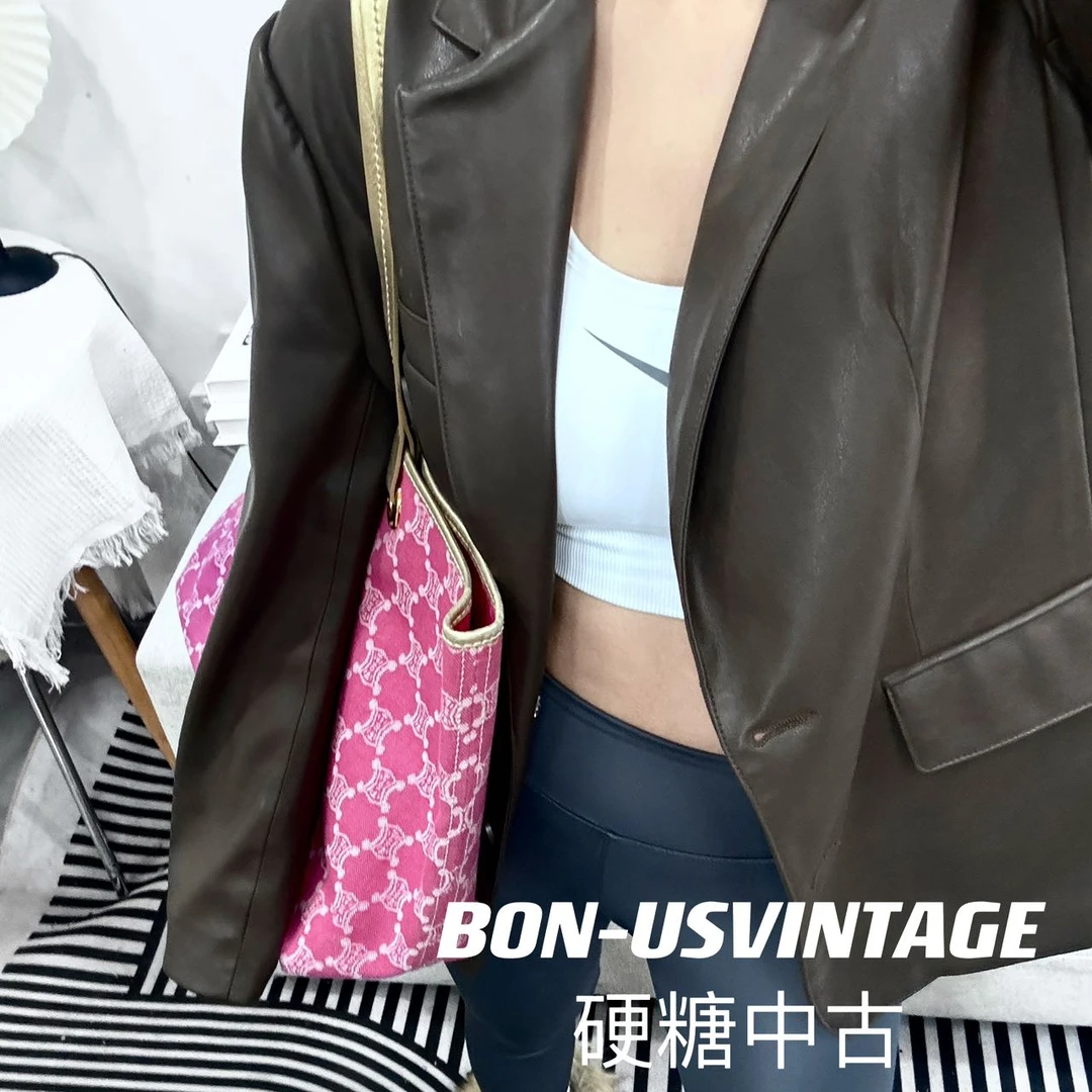 95新 Celine/思琳 /614054/思琳粉花托特
