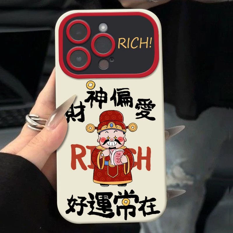 财神偏爱iphone15promax手机壳适用苹果14/13/12/11防摔全包硅胶X