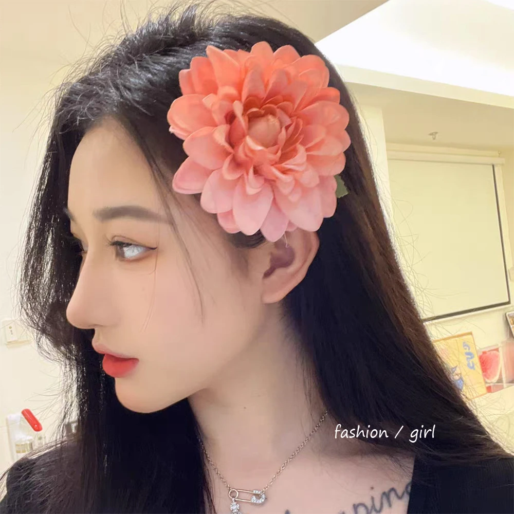 海边日记 花朵女森系仙美新款山茶花发夹边夹刘海夹度假夹子发饰