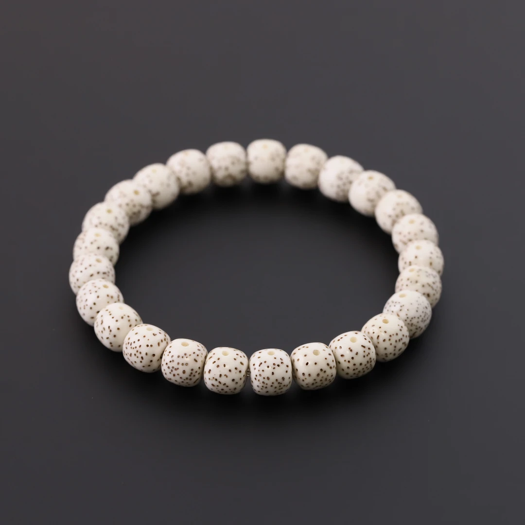 S7088-8原生态干磨原白黑星老料单圈星月菩提