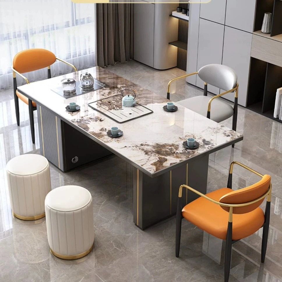 岩板轻奢茶优质新款带储物柜家用办公小户型功夫泡茶台一体一整套