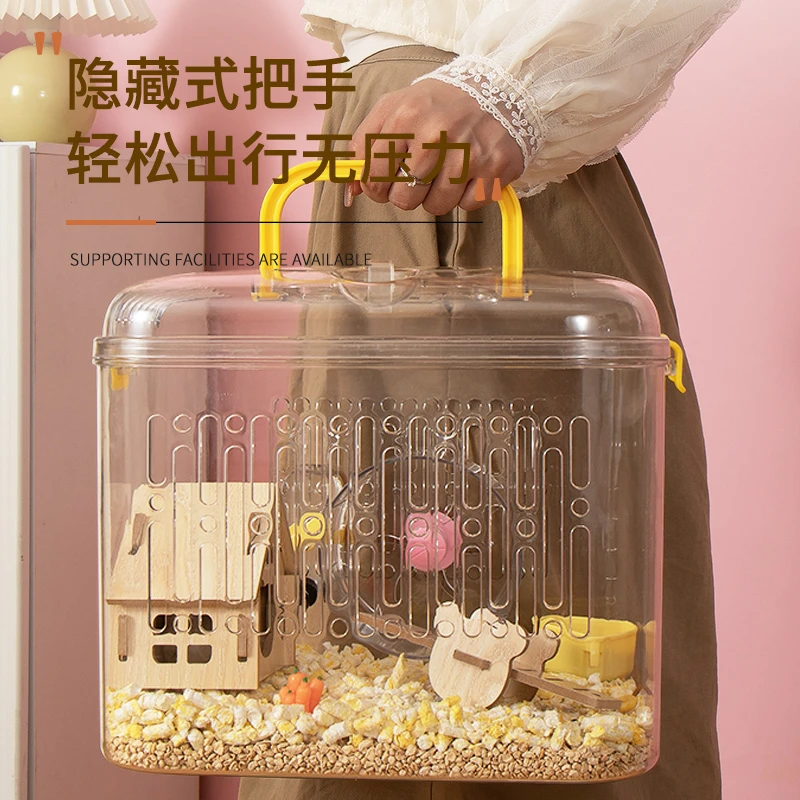 极乐鸟清洗笼透明清洗外带笼专用亚克力芦丁鸡笼子专用手提便捷笼