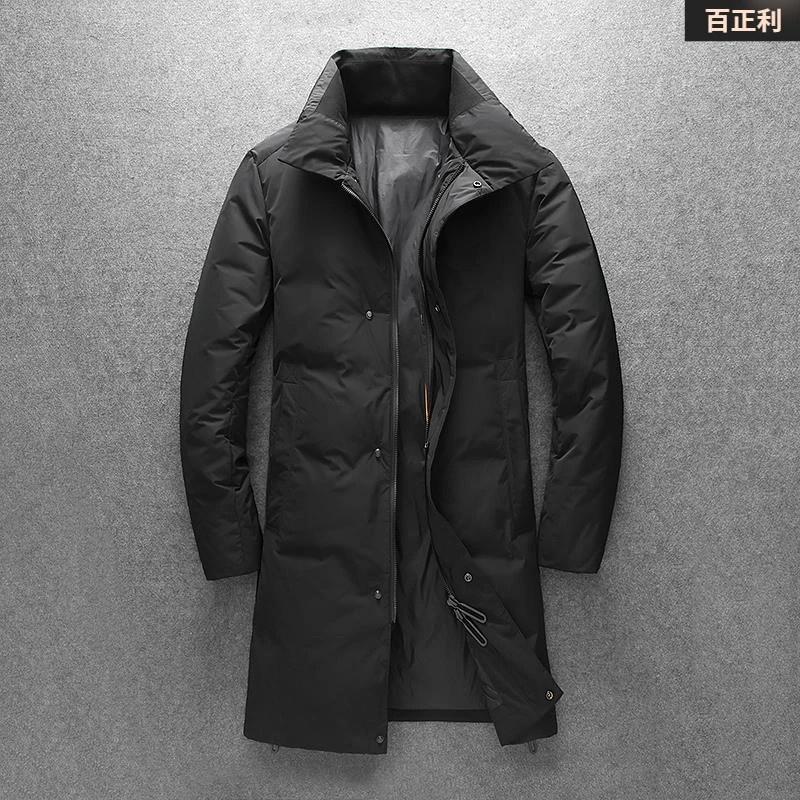 羽绒服欧货漫威毒液中长款翻领男士修身风衣户外冬季潮流加厚休闲