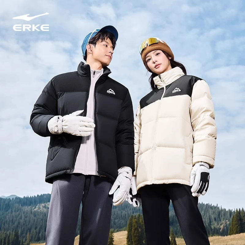 驭光2.0鸿星尔克羽绒服2025冬季新款情侣防泼水防寒服夹克外套