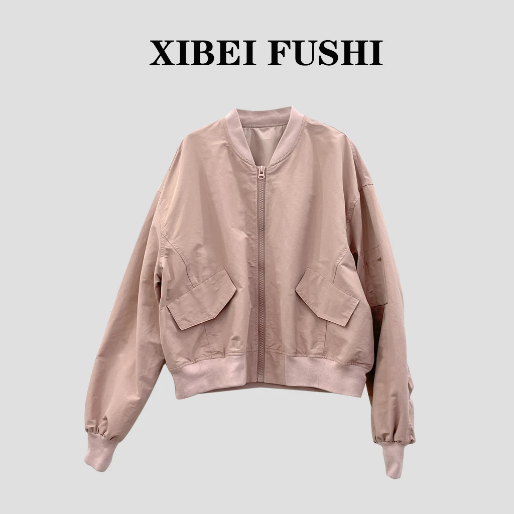 【浮浮款-只出不进】「温暖童话」货粉色棒球服高级感夹克外套&X0938