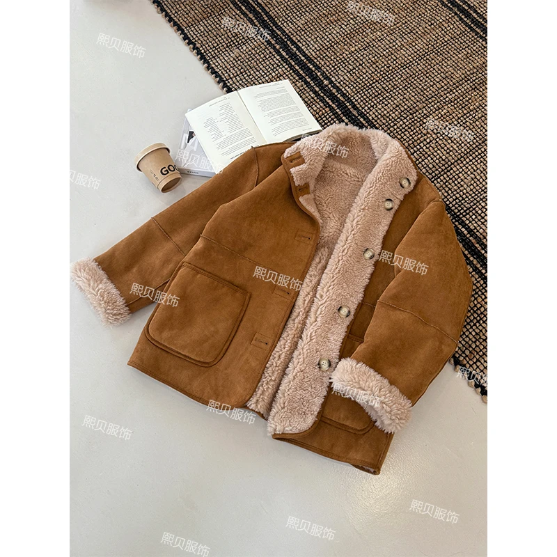 熙贝6 【两面穿100羊毛】冬季极简风设计感厚实单排扣外套 D8672