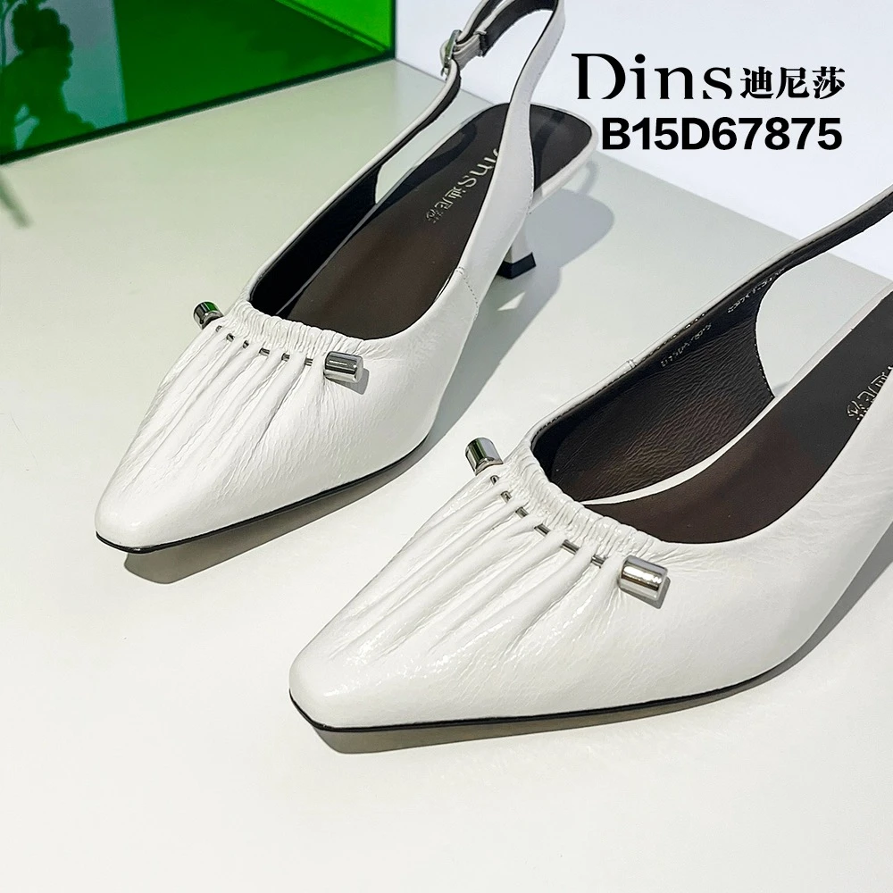 夏季四季鞋后穿时尚百搭尖头漆皮一字式扣带女鞋