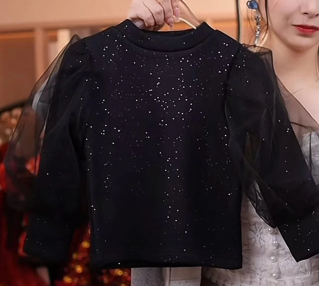 糖玉高货女童打底【满天星泡泡袖打底】加绒