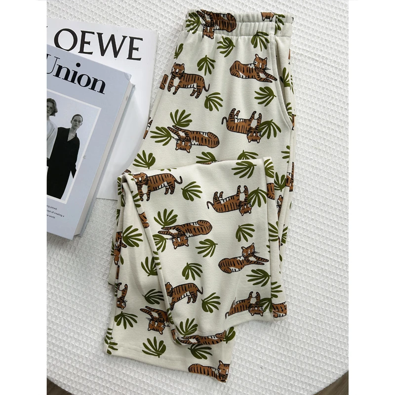 【软糯高品质】100%纯棉舒适印花家居裤春夏大码睡裤居家可外穿